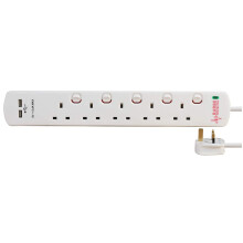 Pro Elec 8518SU SURGE 5 Gang 2 USB Surge Protected