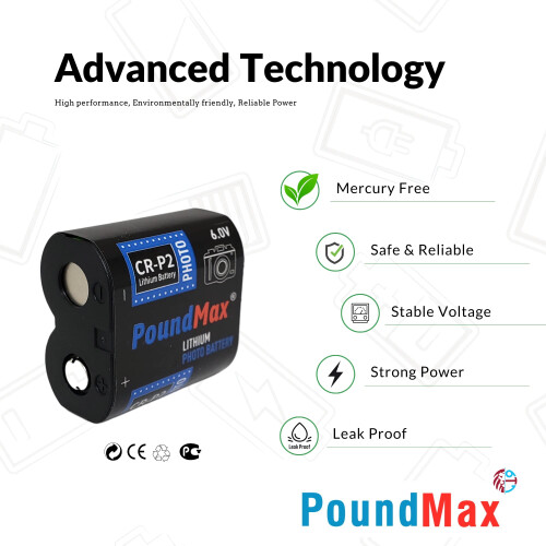 CRP2 6V PoundMax Lithium Power Photo Battery CR-P2 2