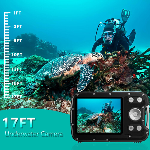 Underwater Camera 17FT 4K 48MP Waterproof Camera f 1