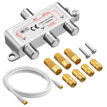 Justech 3 Way TV Aerial Splitter Coax Splitter F T