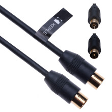 Keple RF Coaxial Cable TV Aerial Lead 2m Coax Plug Male to Female Antenna Socket Extension for Freeview, SKY/SKY HD, Virgin, BT, DVD, VCR Connect to