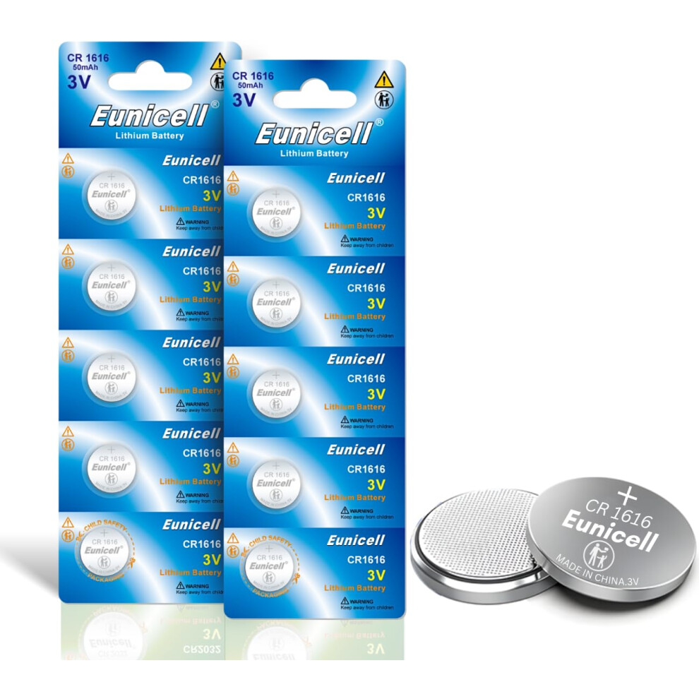 10 X Cr1616 Eunicell 3V Lithium Coin Cell Button B 60468116