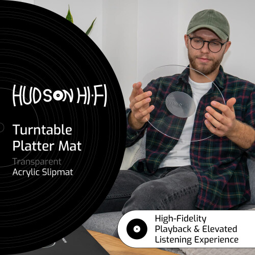 Hudson Hi-Fi Acrylic Turntable Mat - Transparent - 1