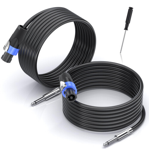 Jumwa 2pack 30M Speaker Cables with Twist Lock 15A