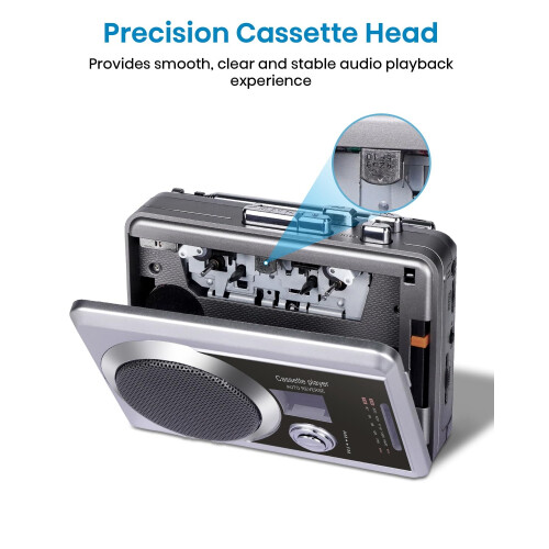Portable Cassette Player Recorder AM/FM Radio, Com 2