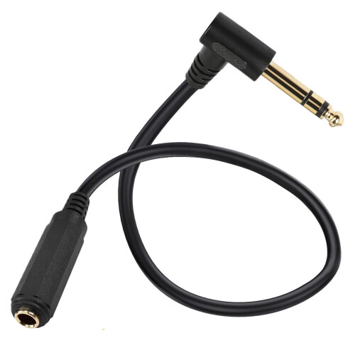 Right Angle 6.35 male to female cable, 1/4 Stereo