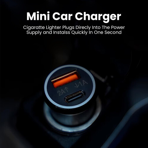 Dual‑Port Fast Car Charger with GPS Tracker for Ca 1