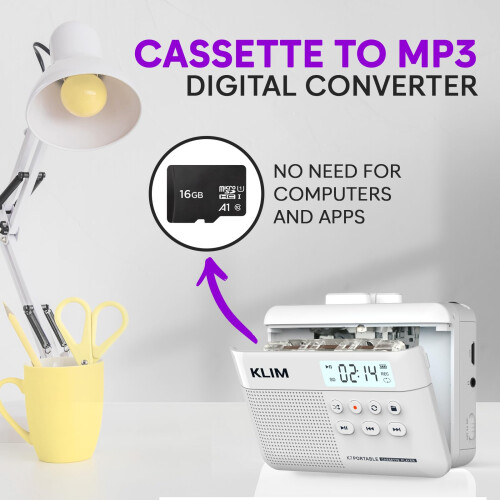 KLIM K7 Cassette Tape Player - Cassette to MP3 Con 2
