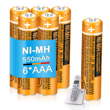 6 Pack 550mAh 1.2V AAA Rechargeable Batteries HHR-