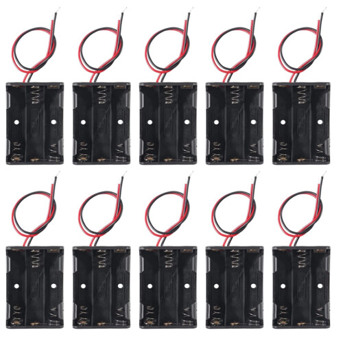 AEDIKO 10pcs 3 AAA Battery Holder with Leads 3x 1.