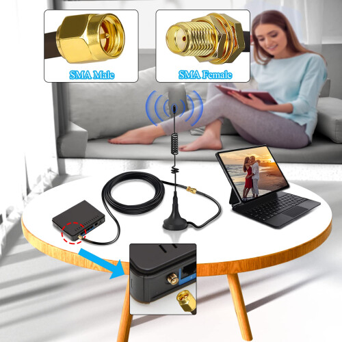 TUOLNK 16.4FT(5M) Wifi Antenna SMA Coaxial Cable L 2