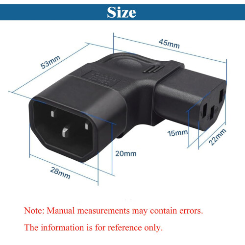 MejaRizon 2 Pack 90 Degrees Turn Right, IEC 320 C1 2