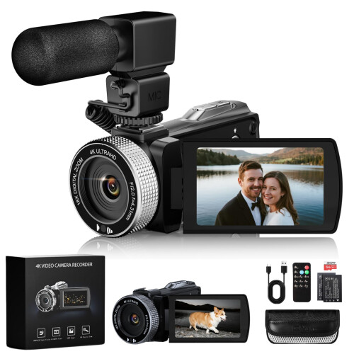Euiivnt 4K Camcorder Video Camera with IR Night Vi