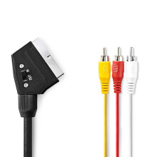 Nedis Scart Cable With 3x RCA Male Connectors, Nic
