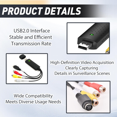Bloomique USB 2.0 Video Capture Adapter Cable, RCA 2