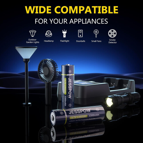 3.7V Rechargeable Battery with 18650 Charger，3300m 2