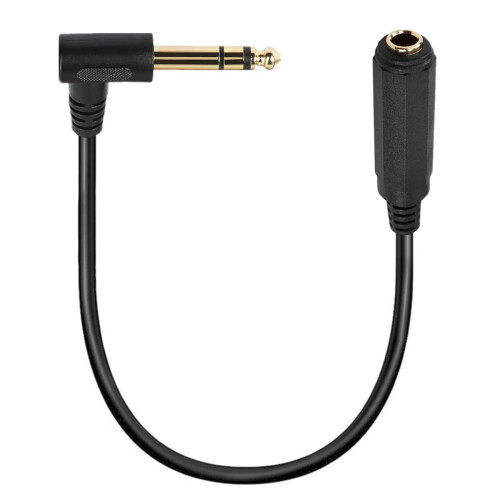 Right Angle 6.35 male to female cable, 1/4 Stereo 2