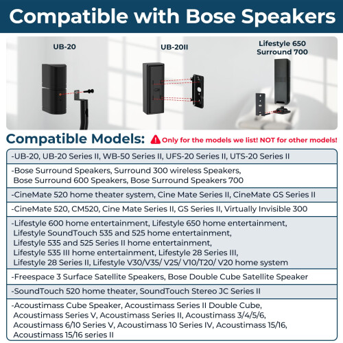 Height Adjustable Stand for Bose Speaker Stands, w 1