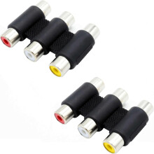 2 Pack RCA Female to Female Coupler,RCA Triple Cou