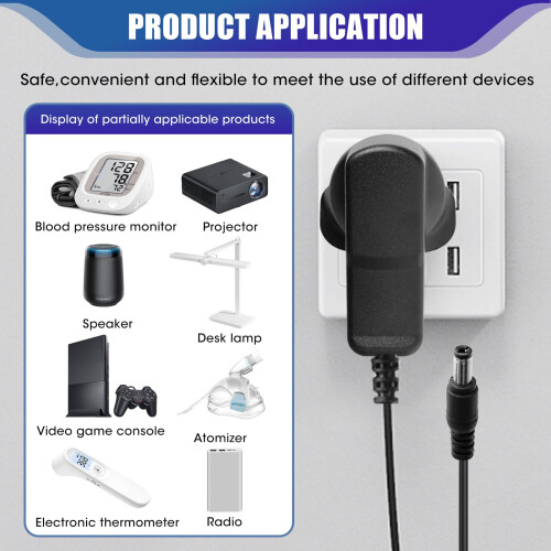 6V Power Supply Adapter, AC DC Input 100-240V 50/6 1
