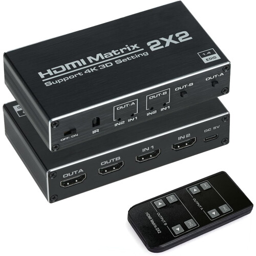 HDMI Matrix 2x2 Matrix Switch 2 in 2 Out Switcher