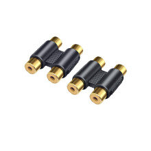 JZK 2x RCA Female to Female Coupler, 2 RCA Phono A