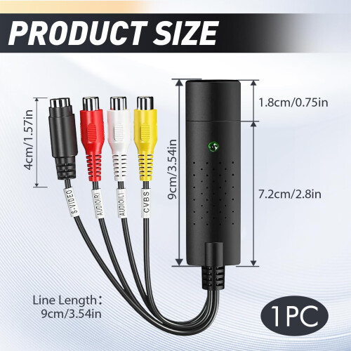 Bloomique USB 2.0 Video Capture Adapter Cable, RCA 1