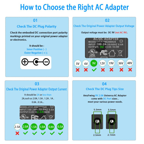 9V 2A Power Supply Adapter Charger for Dymo LabelM 1