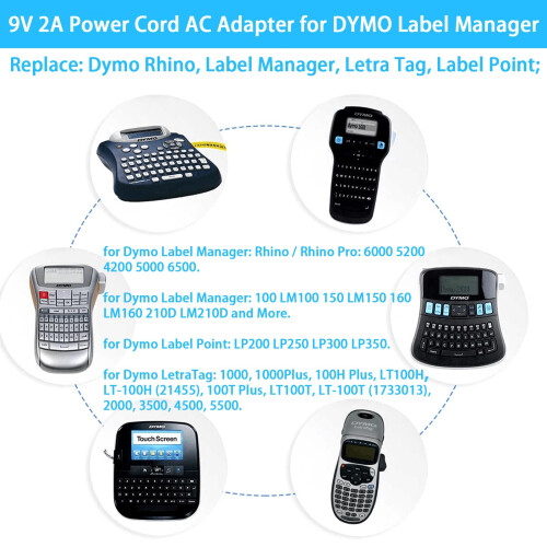 9V 2A Power Supply Adapter Charger for Dymo LabelM 2