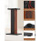 60cm Speaker Stands, 1 Pair Rosewood Wood Grain Fl 3