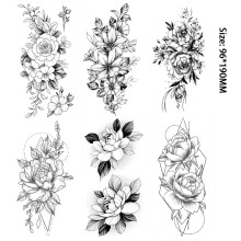 Tatouages temporaires waterproof pour femmes, adaptés aux peaux sensibles, aux designs uniques et époustouflants, faciles à appliquer et à