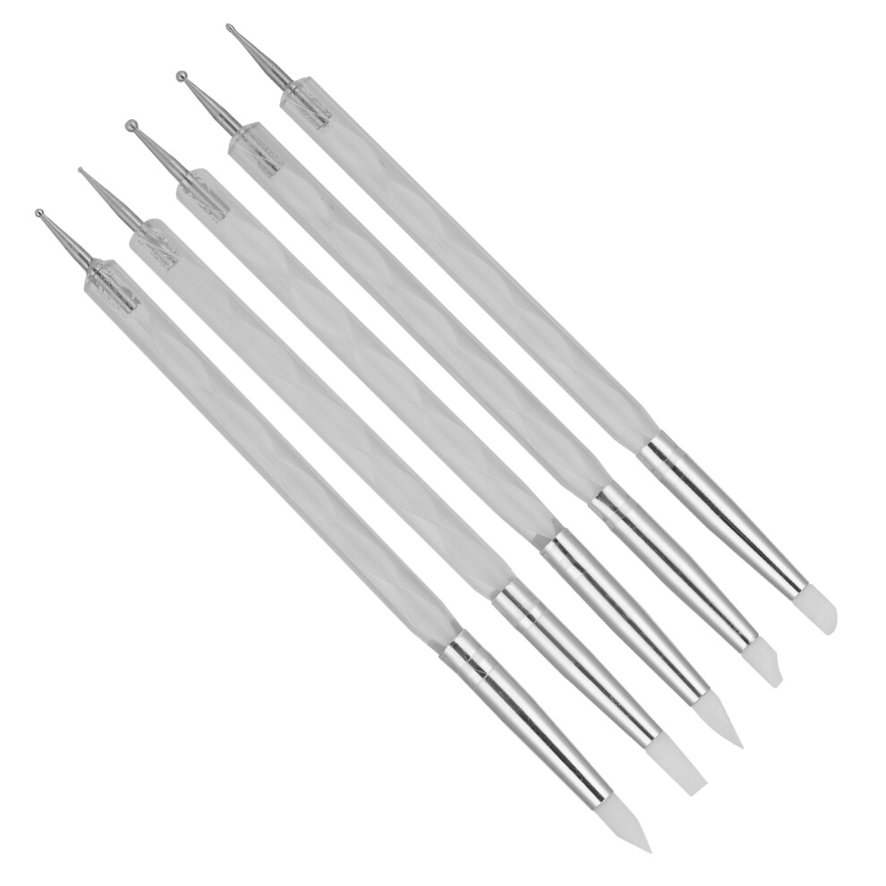 5pcs Dual Ended Nail Art Dotting Pen Set with Acrylic Handles