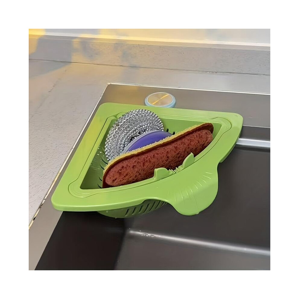 2 Counts Kitchen Sink Corner Strainer With Magnetic Hanging, 3In1 Triangular Drain Basket 9094768948453
