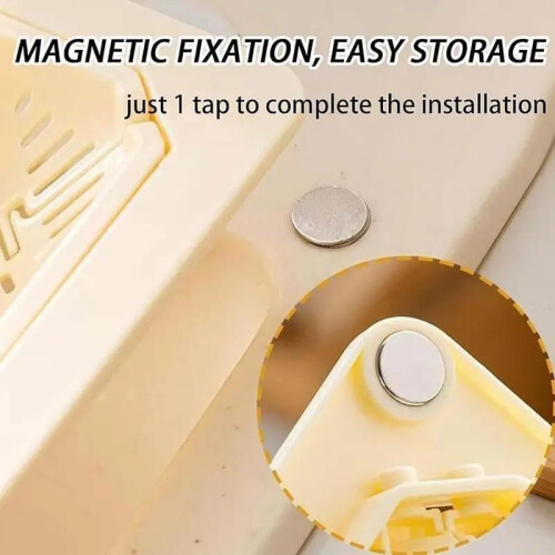 2 Counts Kitchen Sink Corner Strainer with Magnetic Hanging, 3in1 Triangular Drain Basket 1