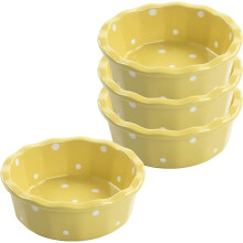 Ramekins Set of 6 Oven Safe 350ml Ceramic Soup Bowls for Creme Brulee Souffle Air Fryer