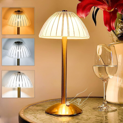 Traditional Table Lamp Retro Design Glass Bedside BedRoom Dimmable Table Light