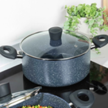 Russell Hobbs Stockpot NonStick Pan 20cm Induction Nightfall Stone Blue Marble