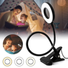 LED Lamp Clamp USB Reading Desk Light Bedside On Clip Night Light Flexible Bed