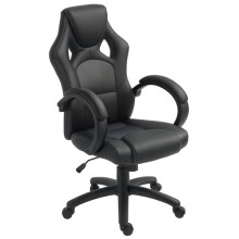 Vinsetto PU Leather Racing Gaming Chair Swivel Home Office Gamer Chair Gray