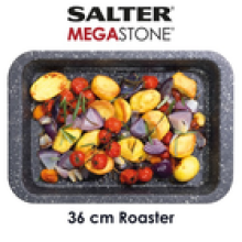 Salter Roasting Tray Set of 2 NonStick Carbon Steel Deep Roaster Megastone 37cm