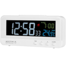 Acctim Rialto Digital Alarm Clock Radio Controlled Coloured VA Display White