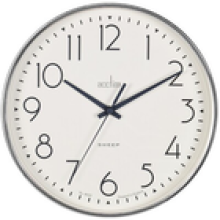Acctim Earl Wall Clock NonTicking Sweep Retro Design Quartz 25cm