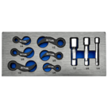 9PC Pry Bar Wrench Adaptor Head Kit with Extension Bar for Tight Spaces