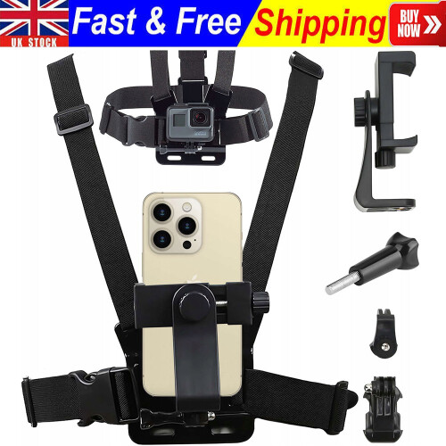 Body Chest Strap Harness Adjustable Vest Belt Mount Support For GoPro Camera Pho 2