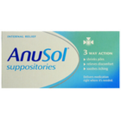 Anusol Suppositories Haemorrhoids Shrinks Piles 3 Way Action 12 Pack Multibuy