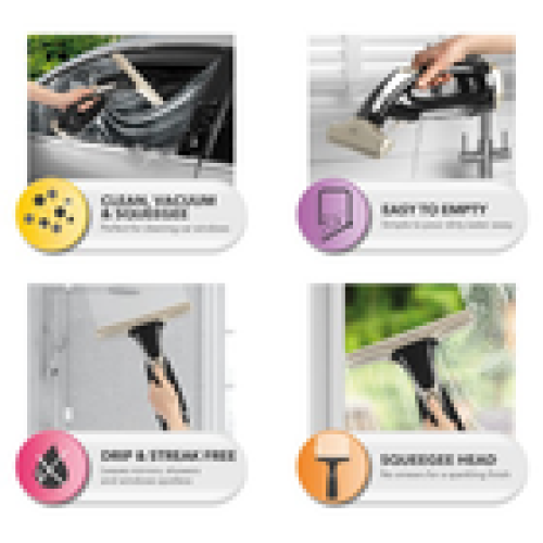 Beldray Beldray Cordless Window Cleaning Vacuum Plus Rechargeable 100ml Removable Tank 2