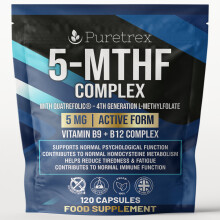 5MTHF Complex Quatrefolic LMethylfolate B9 B12 Biotin Vegan 120 Capsules