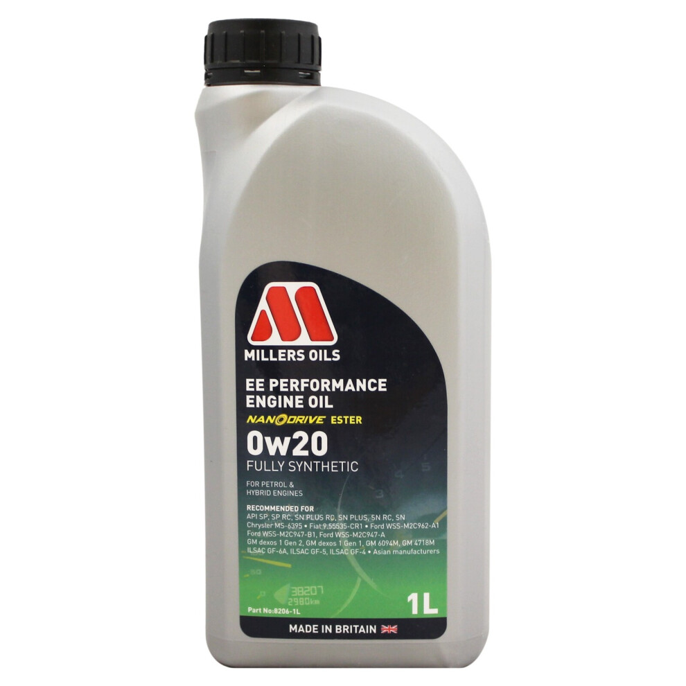 Millers Oils Ee Performance 0W20 0W20 Fully Synthetic Engine Oil 1 Litre 1L 12275205