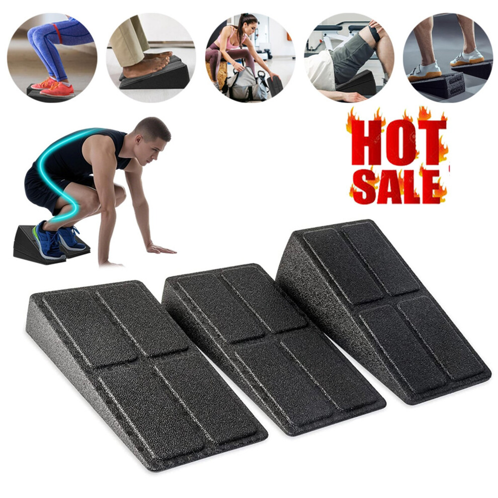 Adjustable Squat Wedge Block Ramp Nonslip Calf Stretcher Slant Board Uk 3Pcs