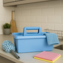 Beldray Cleaning Caddy – 10L WipeClean Under Sink Storage 2 Sections Blue